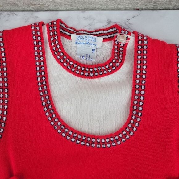 Neiman Marcus Vintage Red Knit Bubble Romper with Embroidered Matching Top Set - Picture 5 of 14